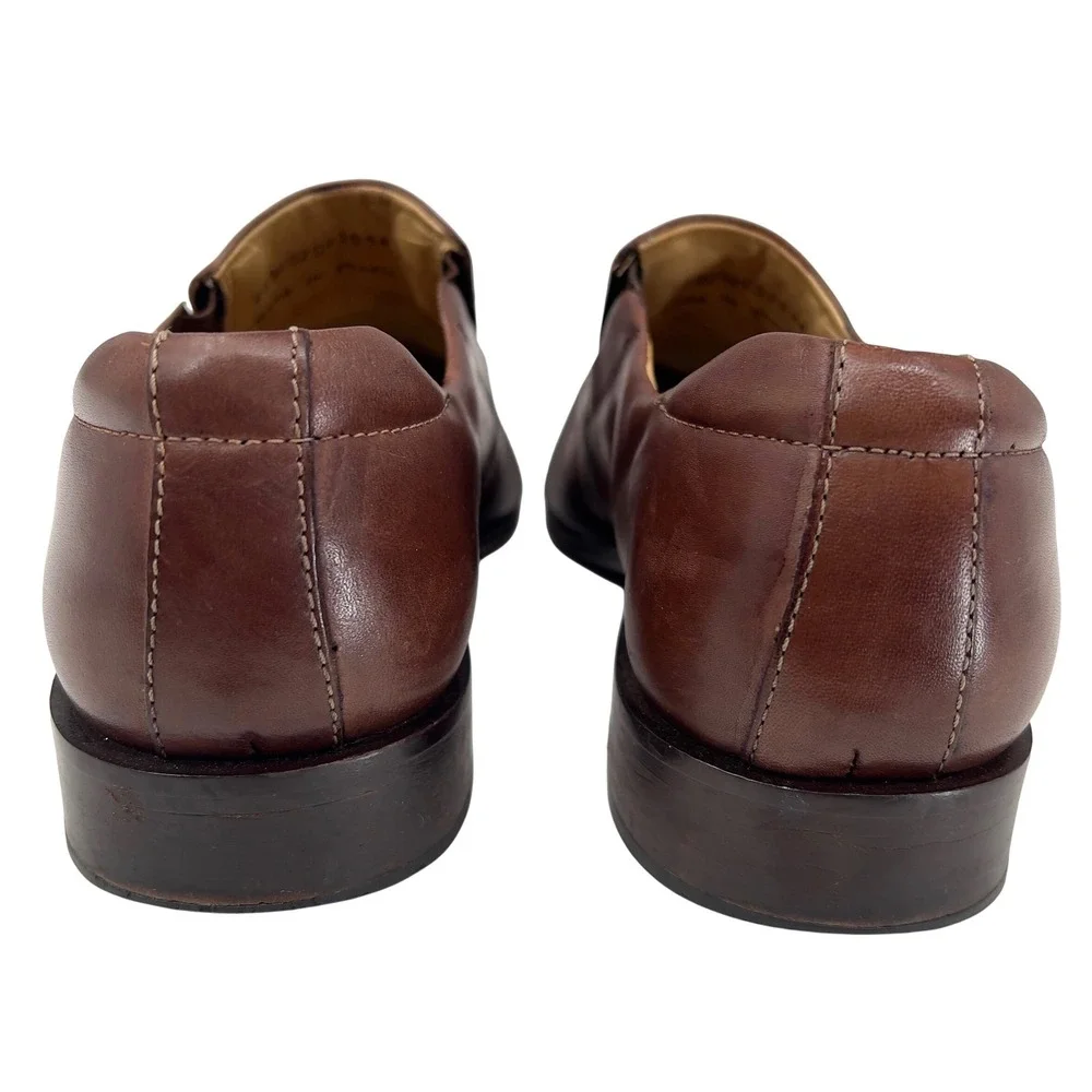 Ferracini Mens 7 Brown Leather Shoes Square Toe Beatnik Revival Retrocore Brazil